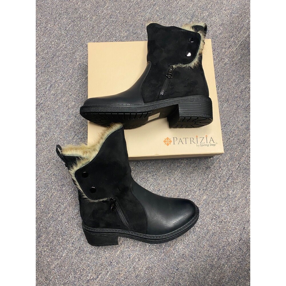 Women Patrizia Saige Black Faux Fur Winter Boots New Size 9.5/10